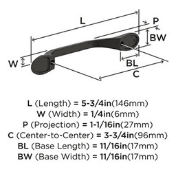 3-3/4" Ravino Cabinet Pull, Champagne Bronze Alt 2 - Image