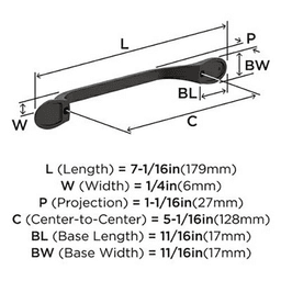 5-1/16" Ravino Cabinet Pull, Oil-Rubbed Bronze Alt 2 - Image