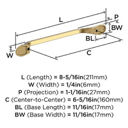 6-5/16" Ravino Cabinet Pull, Satin Nickel Alt 2 - Image