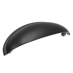 Amerock 3" Allison&trade; Value Hardware Cup Pull in Matte Black on White Background