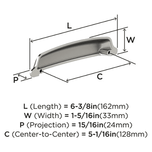 5-1/16" Stature Cup Pull, Polished Nickel Alt 1 - Image