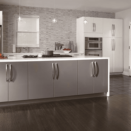 Stainless steel bar pull with clean lines and subtle curves from Amerock's Essential''''Z collection