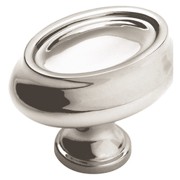 Satin Nickel Finish Oval Knob by Amerock