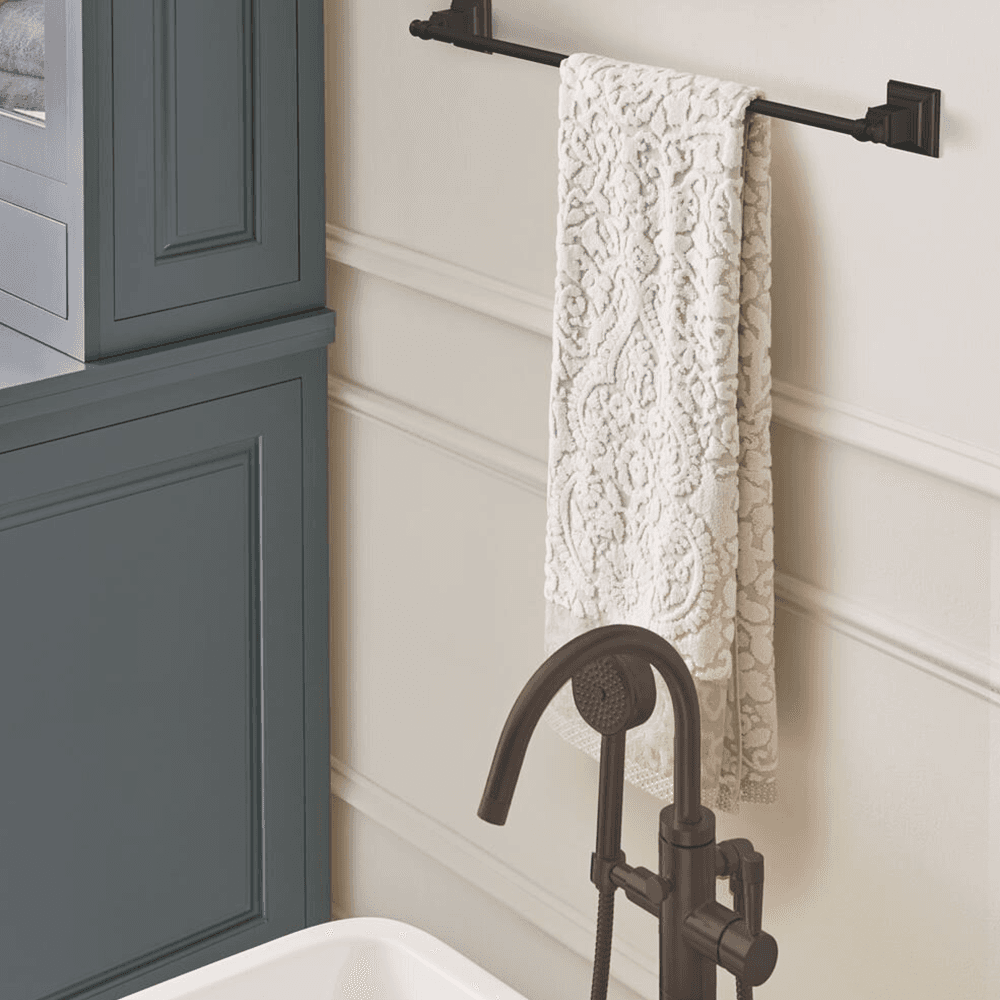 MARKHAM Towel Bar in Oil-Rubbed Bronze finish from Amerock's traditional Markham collection