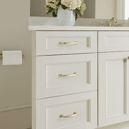 Golden Champagne ARRONDI Single Post Tissue Roll Holder from Amerock mounted on wall