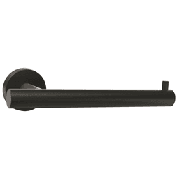 ARRONDI Single Post Tissue Roll Holder in Matte Black by Amerock - Front View