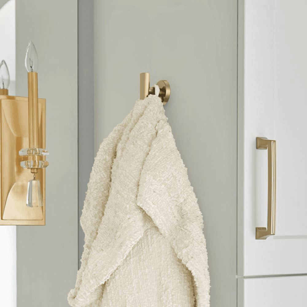 Matte black single robe hook by Amerock