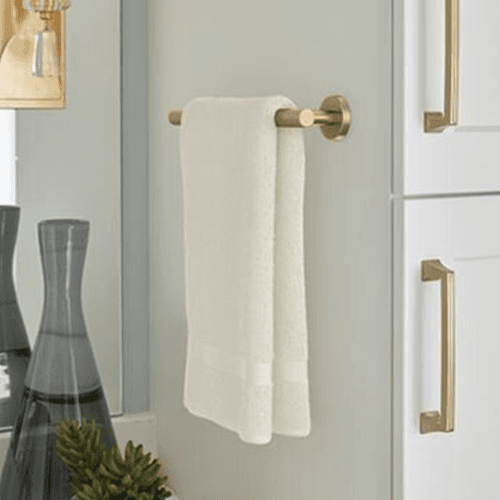 Luxurious ARRONDI Golden Champagne Towel Bar by Amerock - Image 2