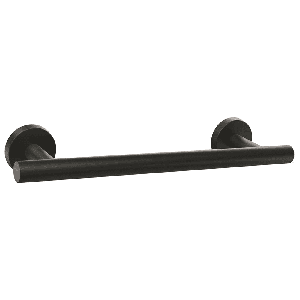 Add sophistication to your bathroom with Amerock's ARRONDI Towel Bar in Matte Black