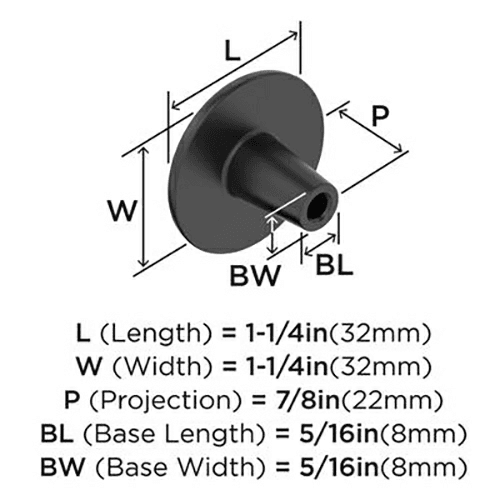 1-1/4" Hatfield Round Cabinet Knob, Matte Black Alt 2 - Image