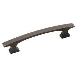 Amerock 96mm Conrad&trade; Bridge Pull in Oil-Rubbed Bronze on cabinet door