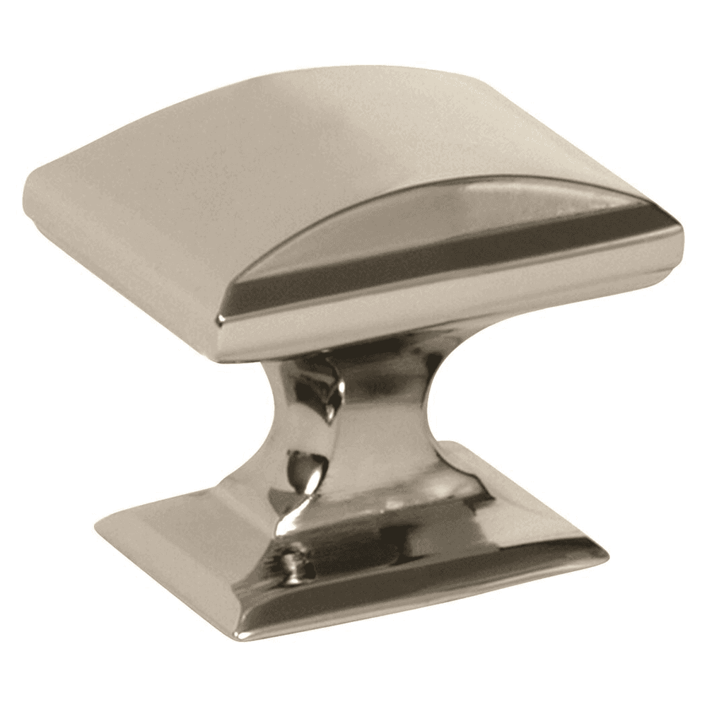 Amerock 1-1/4" Candler Round Knob in Polished Nickel Finish on White Background