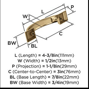3" Candler Arch Pull, Champagne Bronze Alt 3 - Image