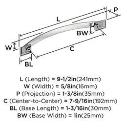 7-9/16" Candler Cabinet Pull, Satin Nickel Alt 1 - Image