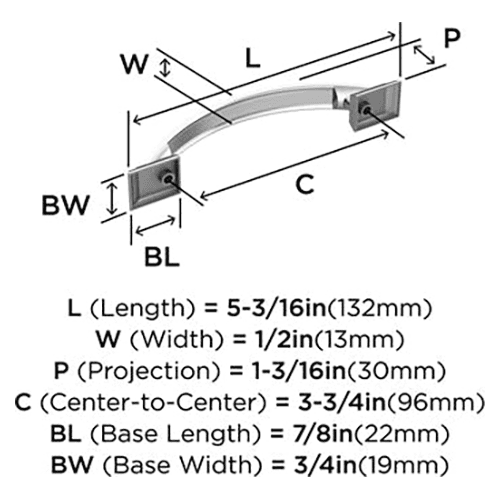 3-3/4" Candler Arch Pull, Polished Chrome Alt 1 - Image