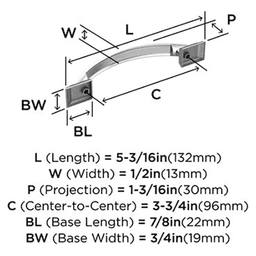 3-3/4" Candler Arch Pull, Polished Chrome Alt 1 - Image
