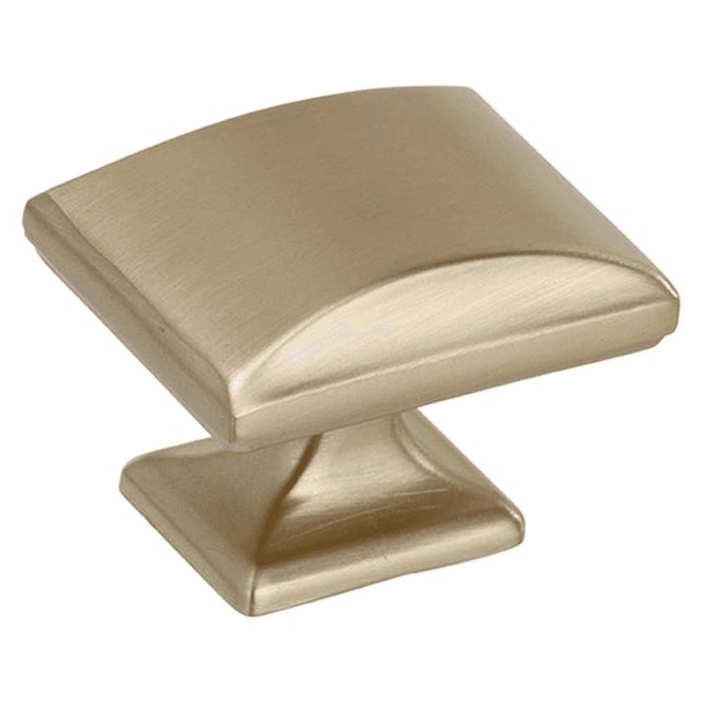 Amerock 1-1/2" Candler Round Knob in Golden Champagne Finish on White Cabinet