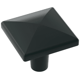 Amerock 1-1/8" Extensity Square Knob in Flat Black on Cabinet Door