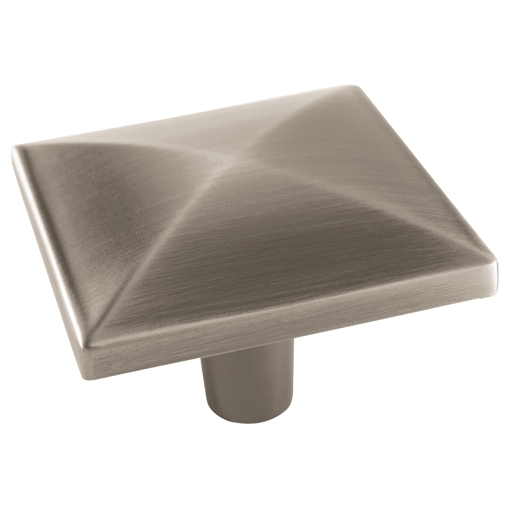 Satin nickel finish 1-1/2" square knob by Amerock