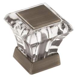 Abernathy Stunning Jewel Clear/Satin Nickel Finish Drawer Pull Image