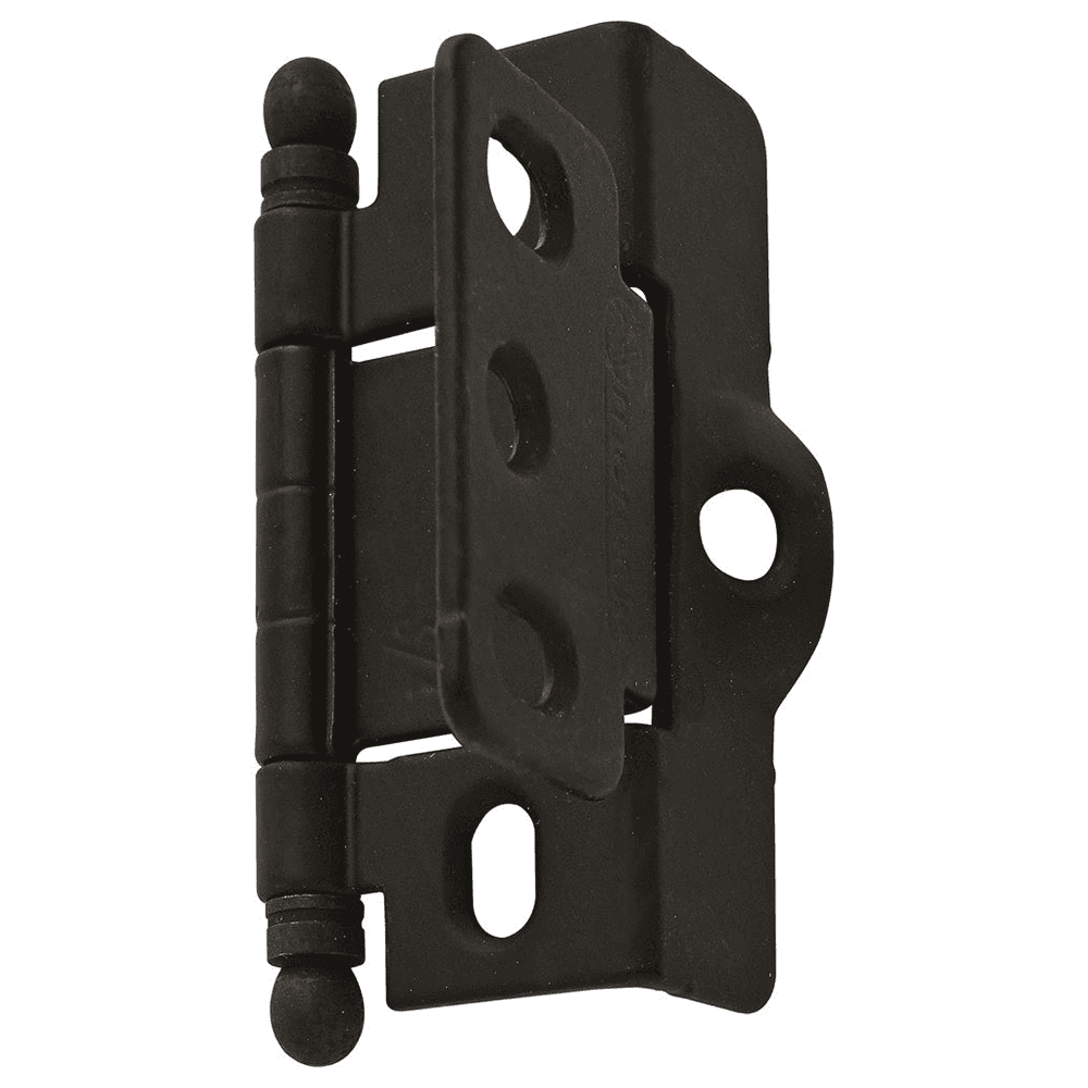 3/4" Full Wrap-Around Ball Finial Hinge, Free-Swinging, Inset, Flat Black - Main Image