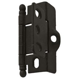 3/4" Full Wrap-Around Ball Finial Hinge, Free-Swinging, Inset, Flat Black - Main Image