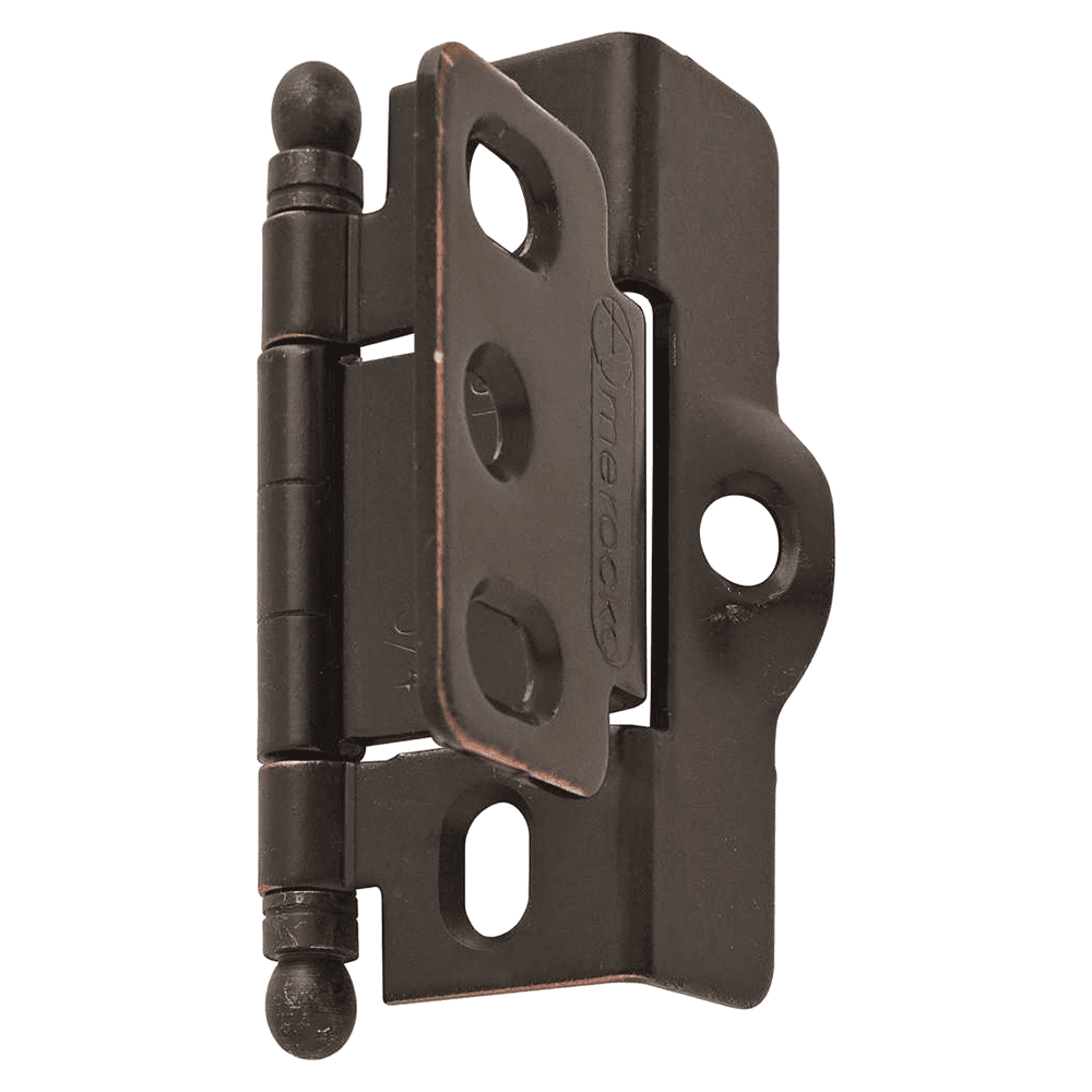 3/4" Full Wrap-Around Ball Finial Hinge, Free-Swinging, Inset, Oil-Rubbed Bronze - Main Image