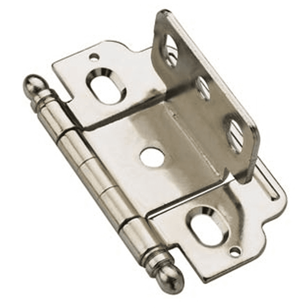 3/4" Partial Wrap-Around Ball Finial Hinge, Free-Swinging, Full Inset, Dark Antique English - Alt Image 1