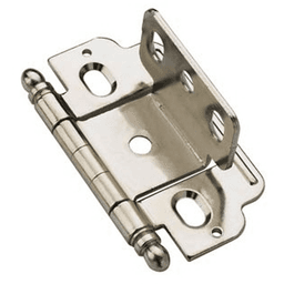 3/4" Partial Wrap-Around Ball Finial Hinge, Free-Swinging, Full Inset, Dark Antique English - Alt Image 1