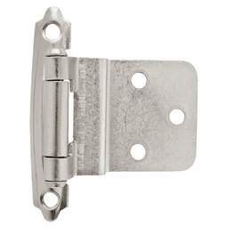 3/8" Inset Face Mount Hinge, Self-Closing, Satin Nickel-Plated - Main Image