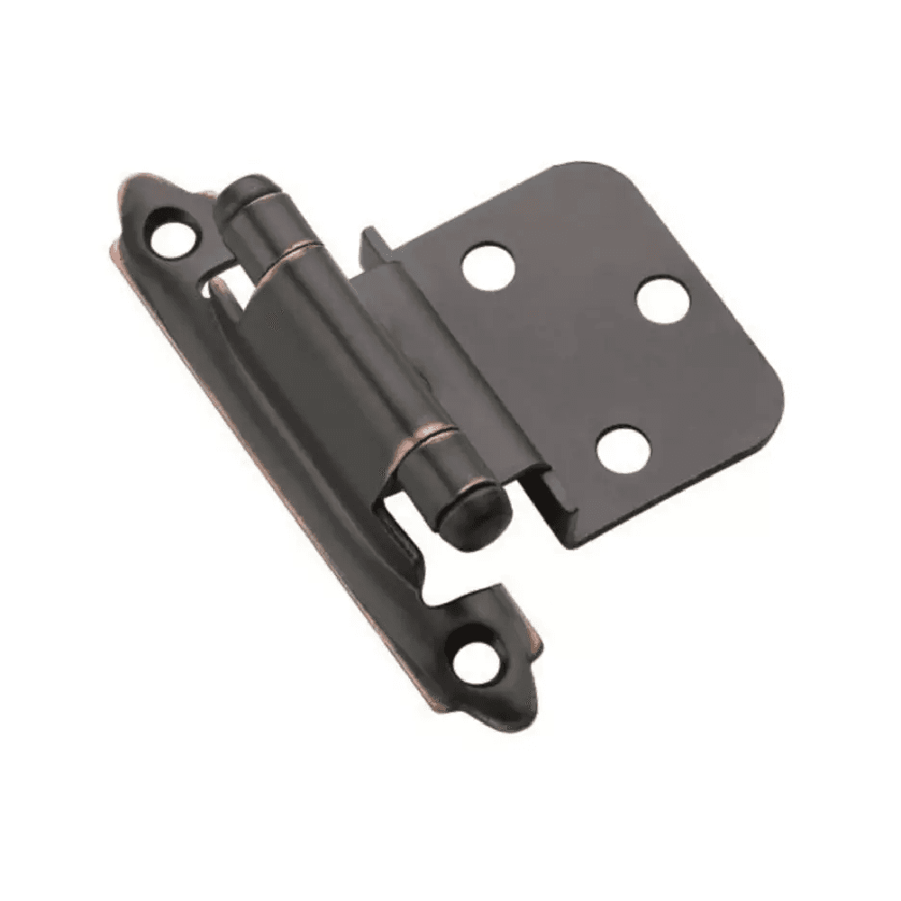 3/8" Inset Face Mount Hinge, Carriage House Design, Self-Closing, Antique Copper - Alt Image 1