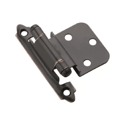 3/8" Inset Face Mount Hinge, Carriage House Design, Self-Closing, Antique Copper - Alt Image 1
