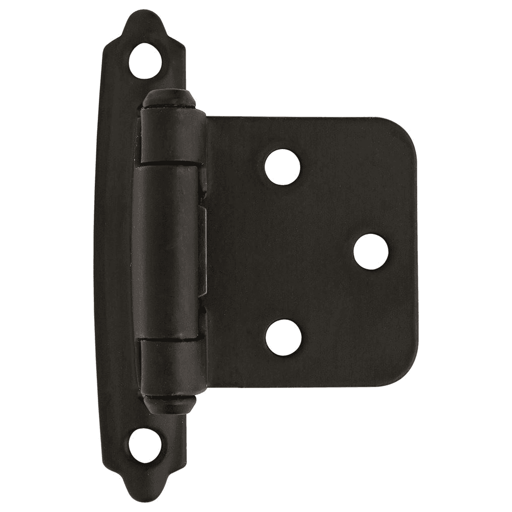 Variable Overlay Face Mount Hinge, Modern Design, Self-Closing, Flat Black - Main Image