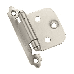Variable Overlay Face Mount Hinge, Modern Design, Self-Closing, Polished Chrome - Alt Image 1