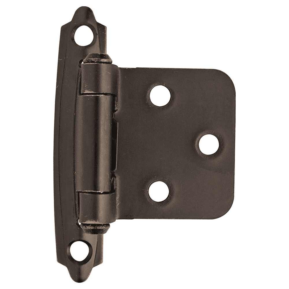 Variable Overlay Face Mount Hinge, Modern Design, Self-Closing, Oil-Rubbed Bronze - Main Image