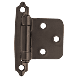 Variable Overlay Face Mount Hinge, Modern Design, Self-Closing, Oil-Rubbed Bronze - Main Image