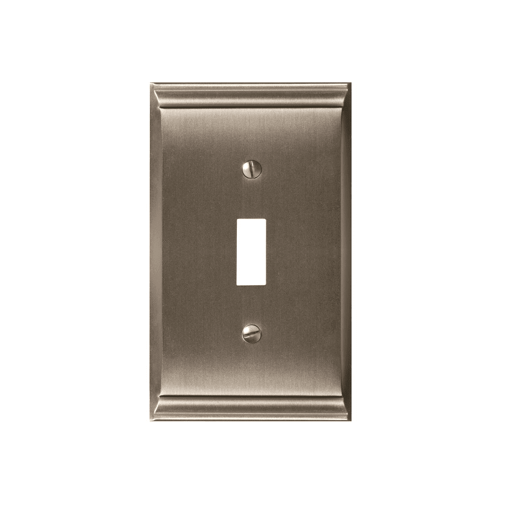 2-7/8" satin nickel wall plate for toggle switches by Amerock