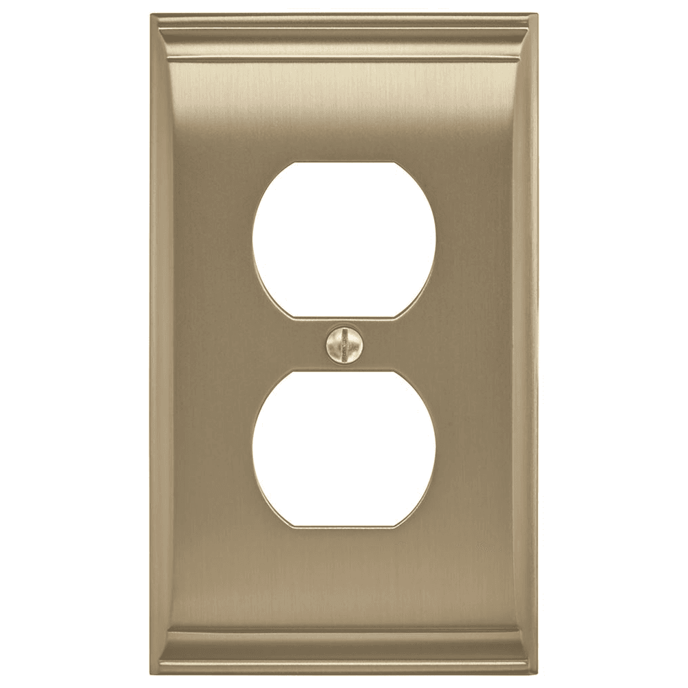 Amerock Candler 1 Receptacle Wall Plate in Golden Champagne