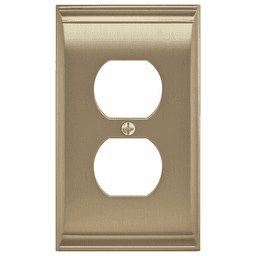 Amerock Candler 1 Receptacle Wall Plate in Golden Champagne