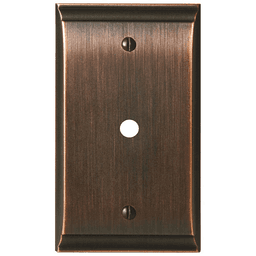 Amerock's 4-15/16" Candler 1 Cable Wall Plate in Oil-Rubbed Bronze with countersunk head screw size 6-32 x 20mm