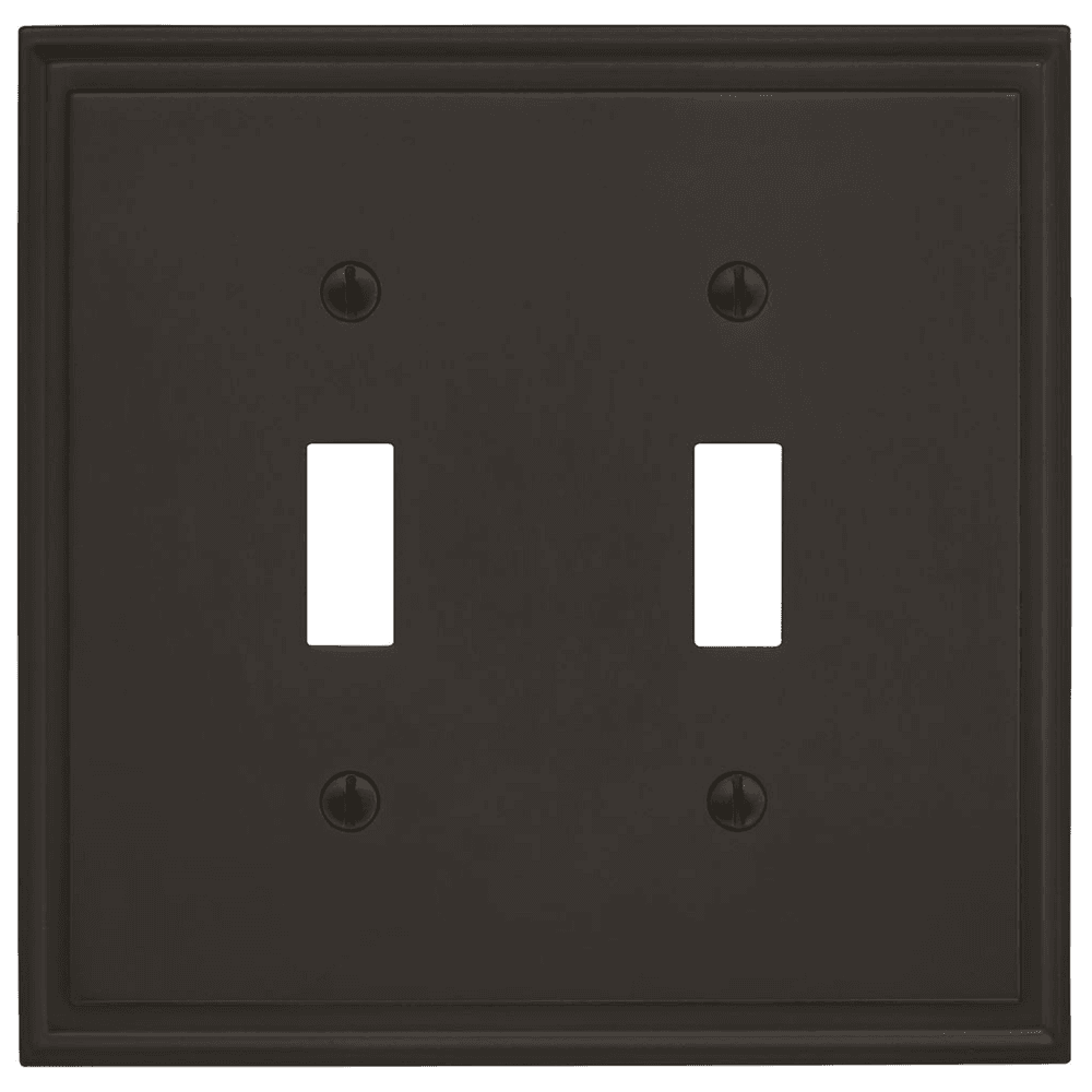 Amerock Mulholland 2 Toggle Wall Plate in Black Bronze finish