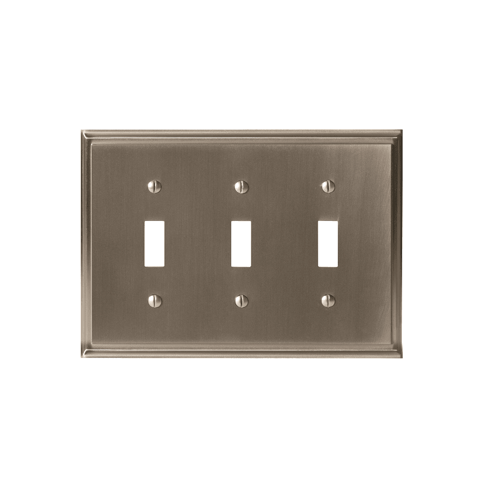 Amerock Mulholland Satin Nickel Wall Plate for 3 Switches