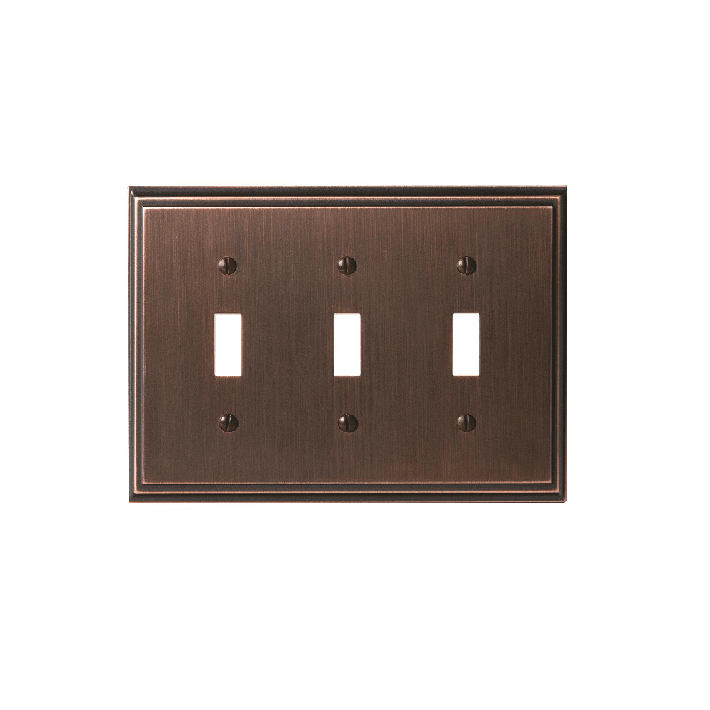 Amerock Mulholland 6-13/16" 3 Toggle Wall Plate in Oil-Rubbed Bronze