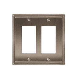 Amerock Mulholland&trade; 5" 2 Rocker Wall Plate in Satin Nickel - Installed on Wall