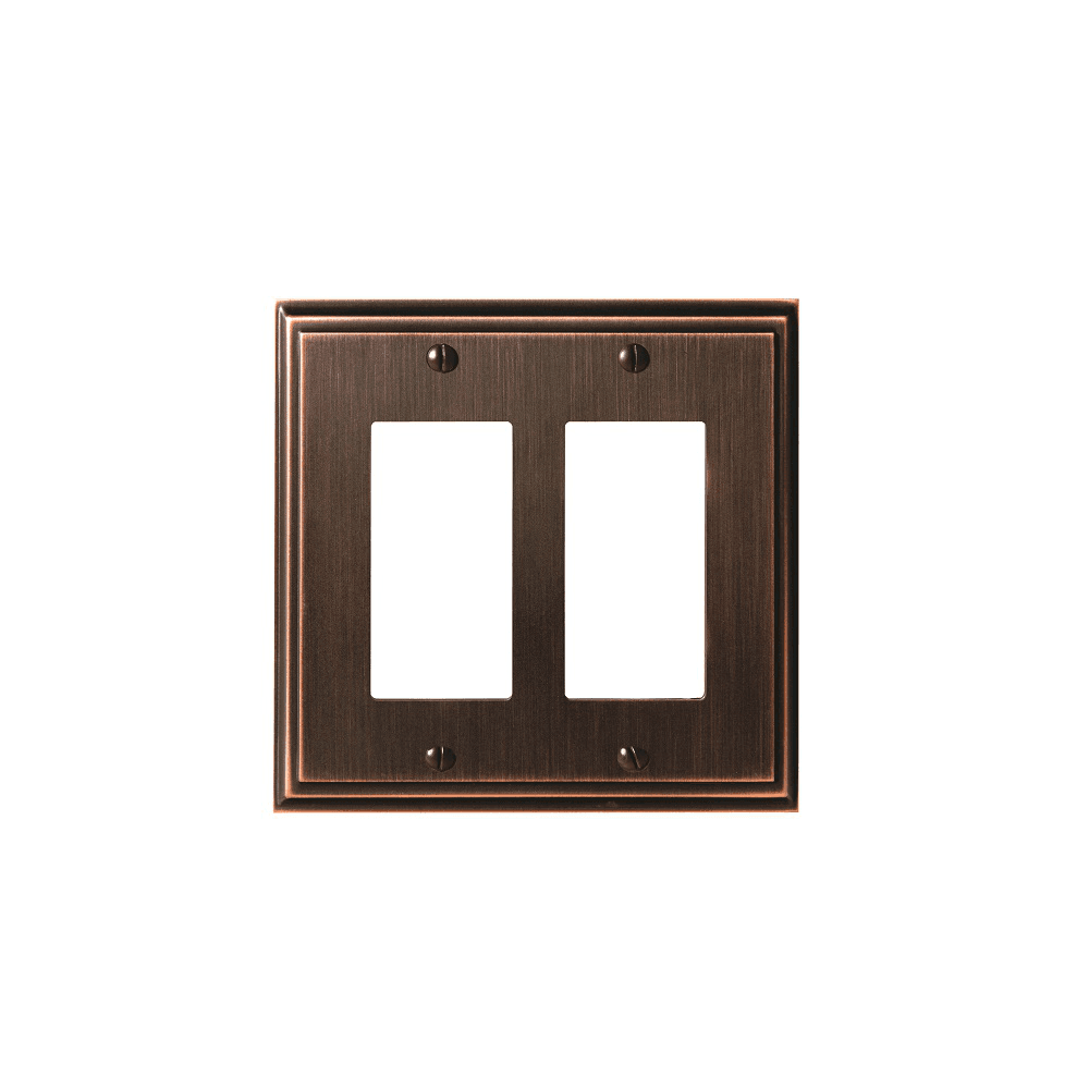 Amerock Mulholland Collection 5" 2 Rocker Wall Plate in Oil-Rubbed Bronze