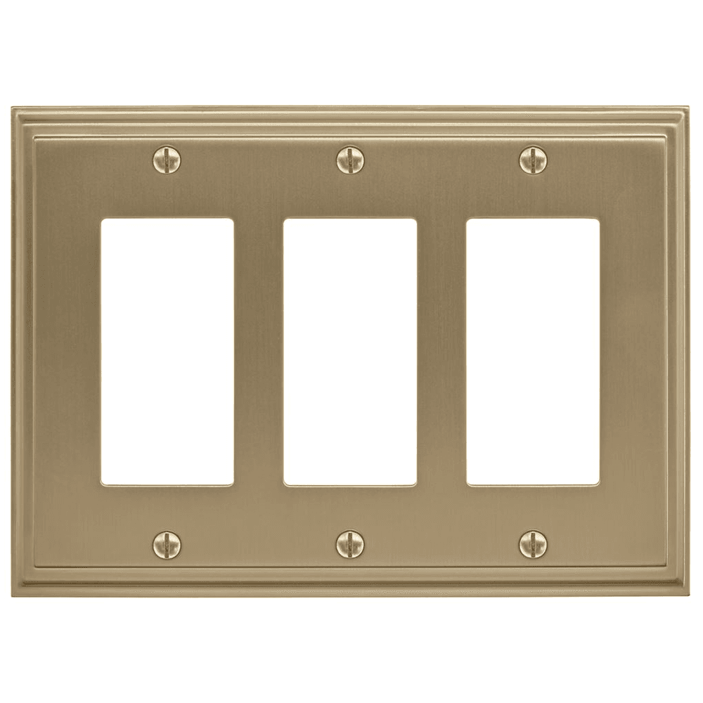 Amerock Mulholland 6-13/16" 3 Rocker Wall Plate in Golden Champagne