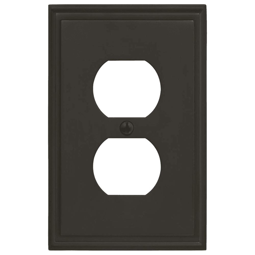 Amerock Mulholland 1 Receptacle Wall Plate in Black Bronze