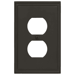 Amerock Mulholland 1 Receptacle Wall Plate in Black Bronze