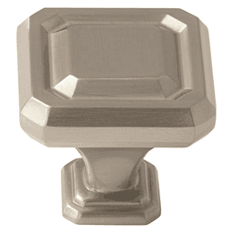 Close-up of Amerock 1-1/4" Wells Square Knob in Polished Nickel Finish