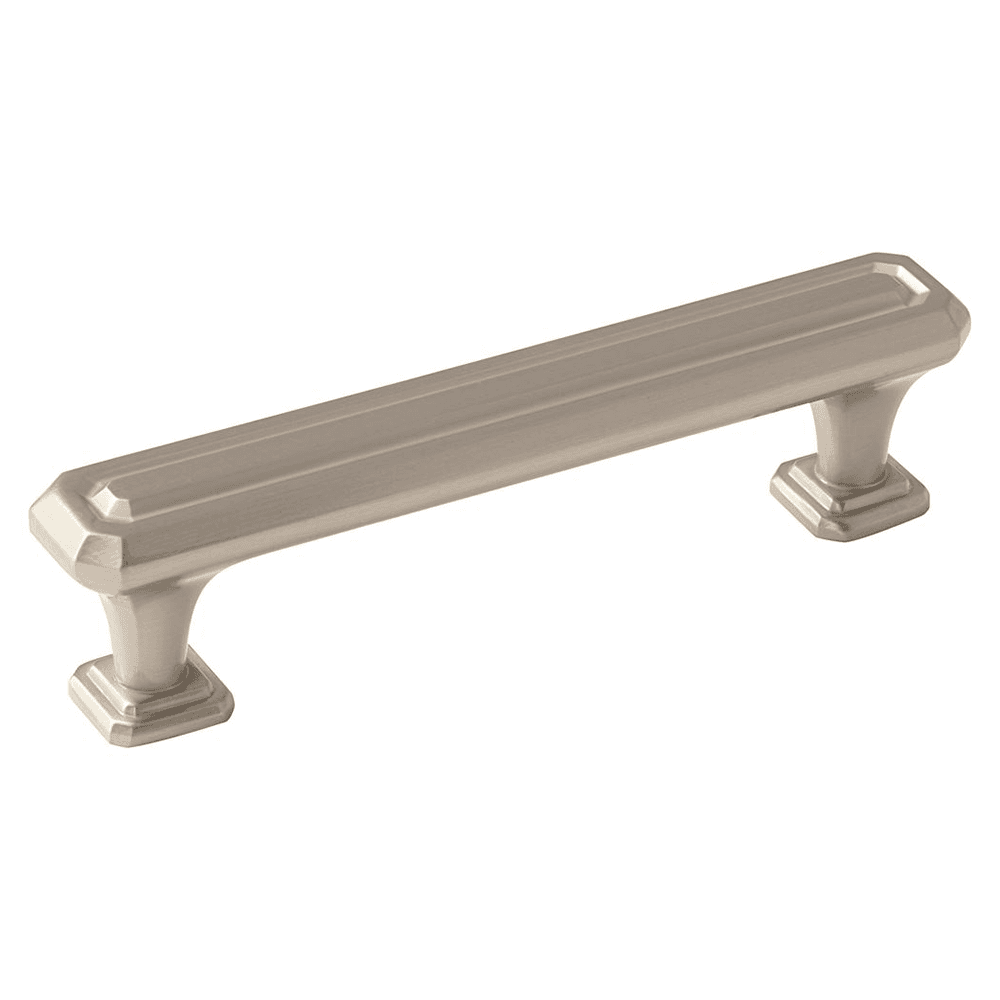Close-up image of Amerock's Oil-Rubbed Bronze 96mm Wells Handle Pull on a white background